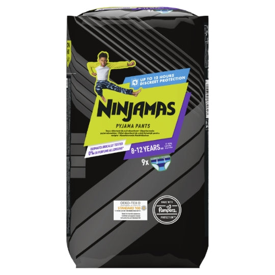 Sous-vêtements de nuit 8-12ans 27-43kg Garçon Ninjamas PAMPERS