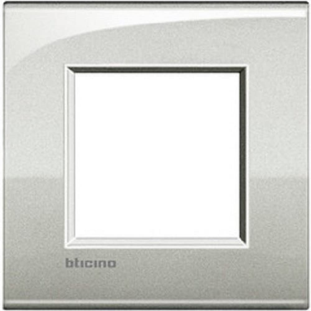 BTicino LIVINGLIGHT lne4802gl - Plaque métallique 2 places