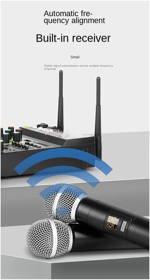 Gsrimgratoe Mélangeur audio 4 canaux avec 1 tirage 2 micros sans Console de mixage avec effet Bluetooth USB pour DJ karaoké PC Guitar