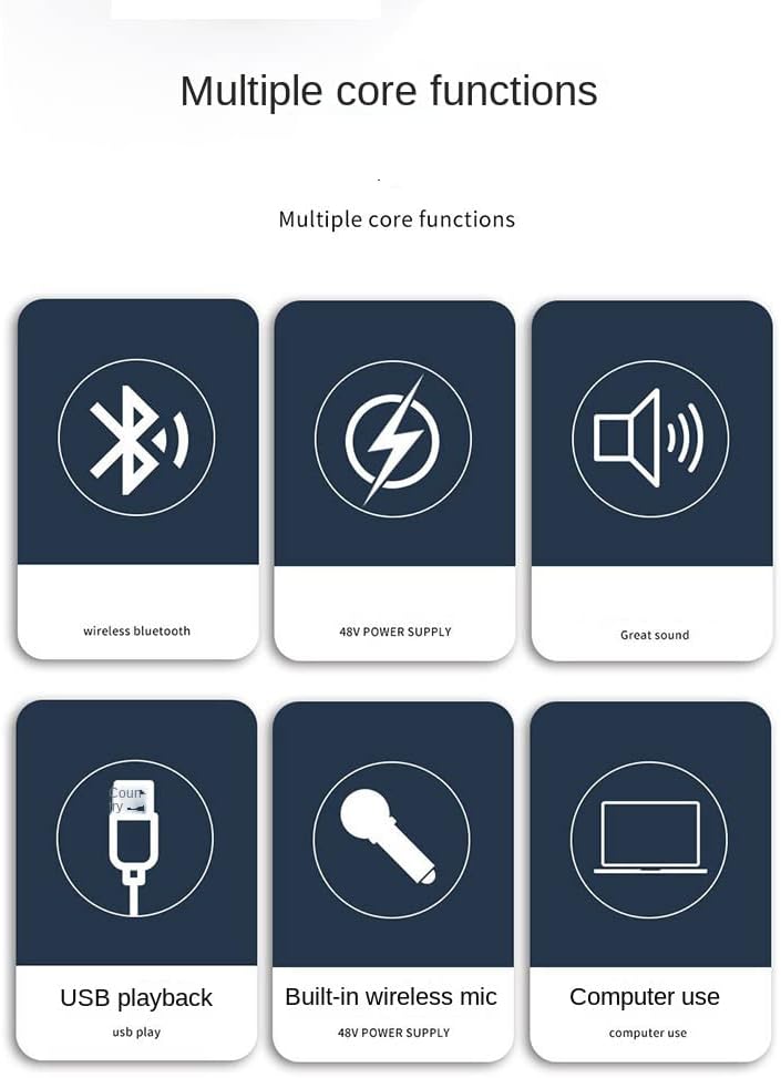 Gsrimgratoe Mélangeur audio 4 canaux avec 1 tirage 2 micros sans Console de mixage avec effet Bluetooth USB pour DJ karaoké PC Guitar