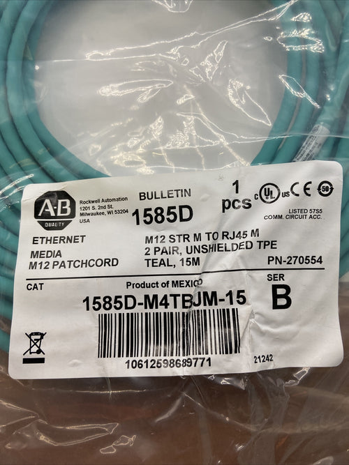 Allen Bradley 1585D-M4TBDM-15 Ethernet M12 mâle droit 15 mètre1