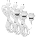 3x douille E27 pour lampes avec anneau de fixation, interrupteur et prise.0