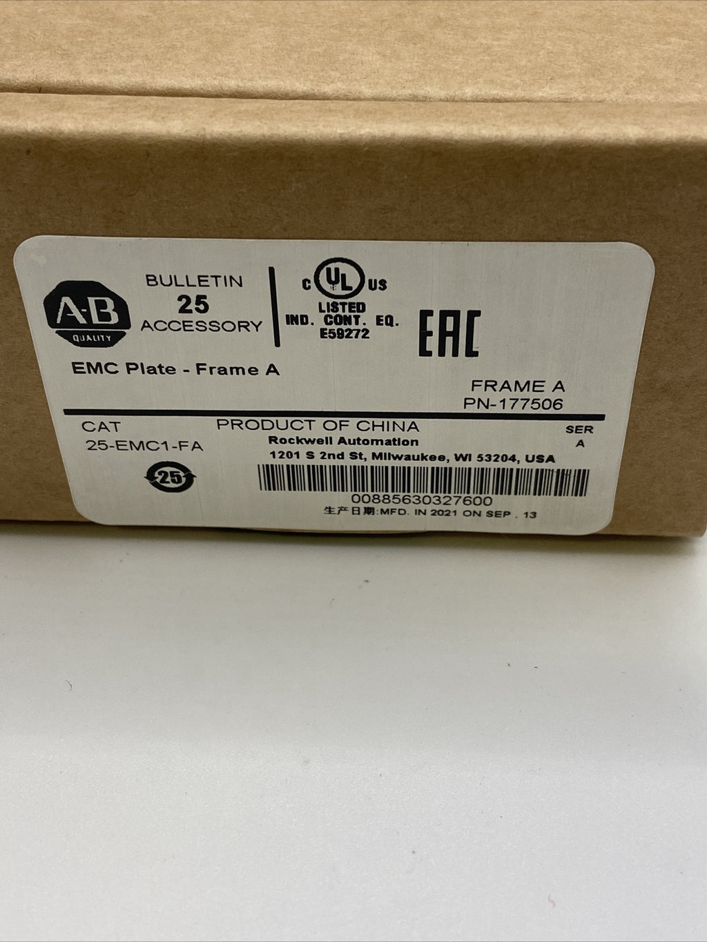 Lot de 2 Allen Bradley - 25-EMC1-FA - EMC-Plate - Frame A1