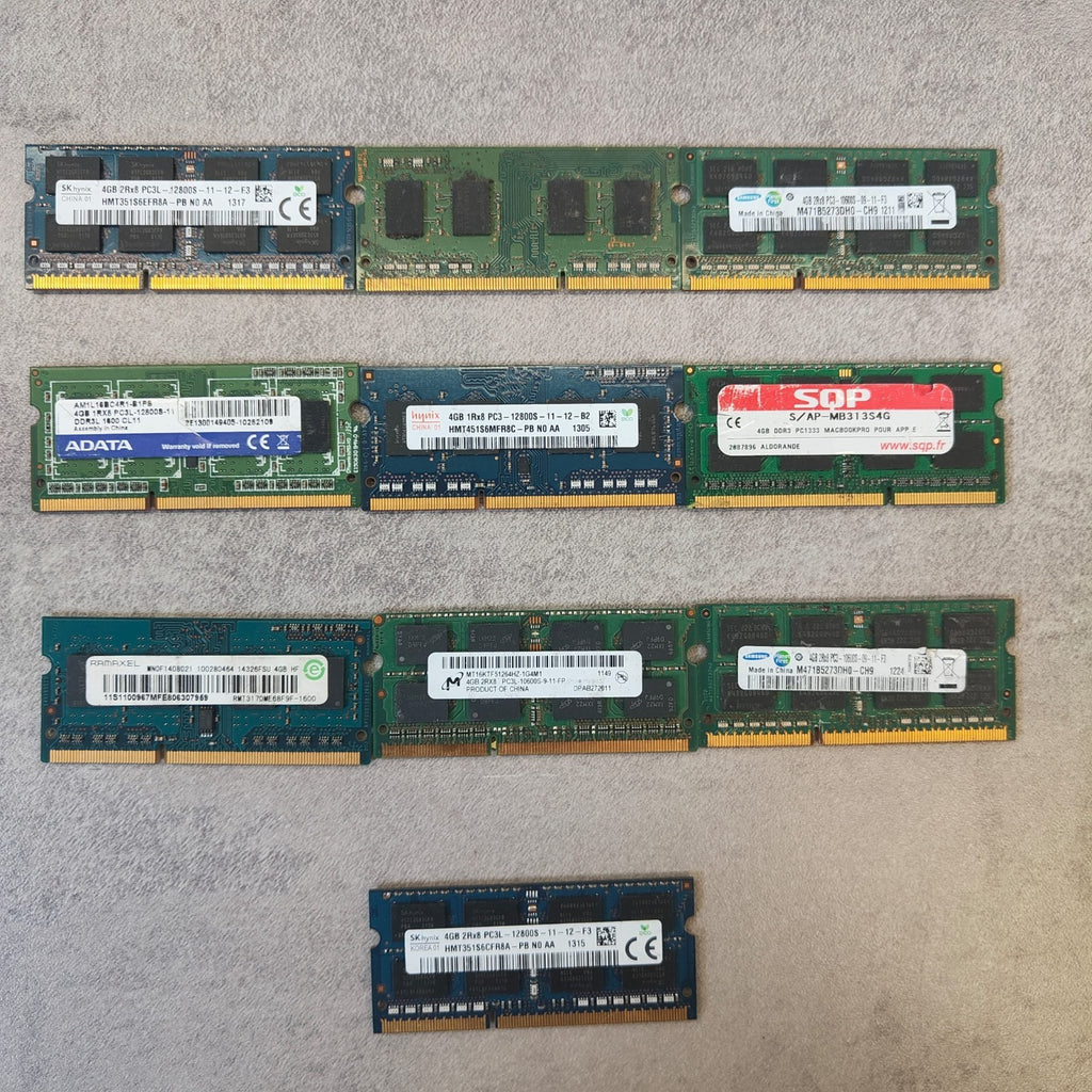 Lot de 10 barrettes de RAM PC3 / PC3L - Non téstées0