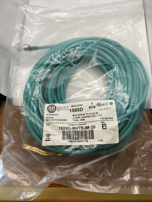 Allen Bradley 1585D-M4TBDM-20 Ethernet M12 mâle droit 20 mètre0
