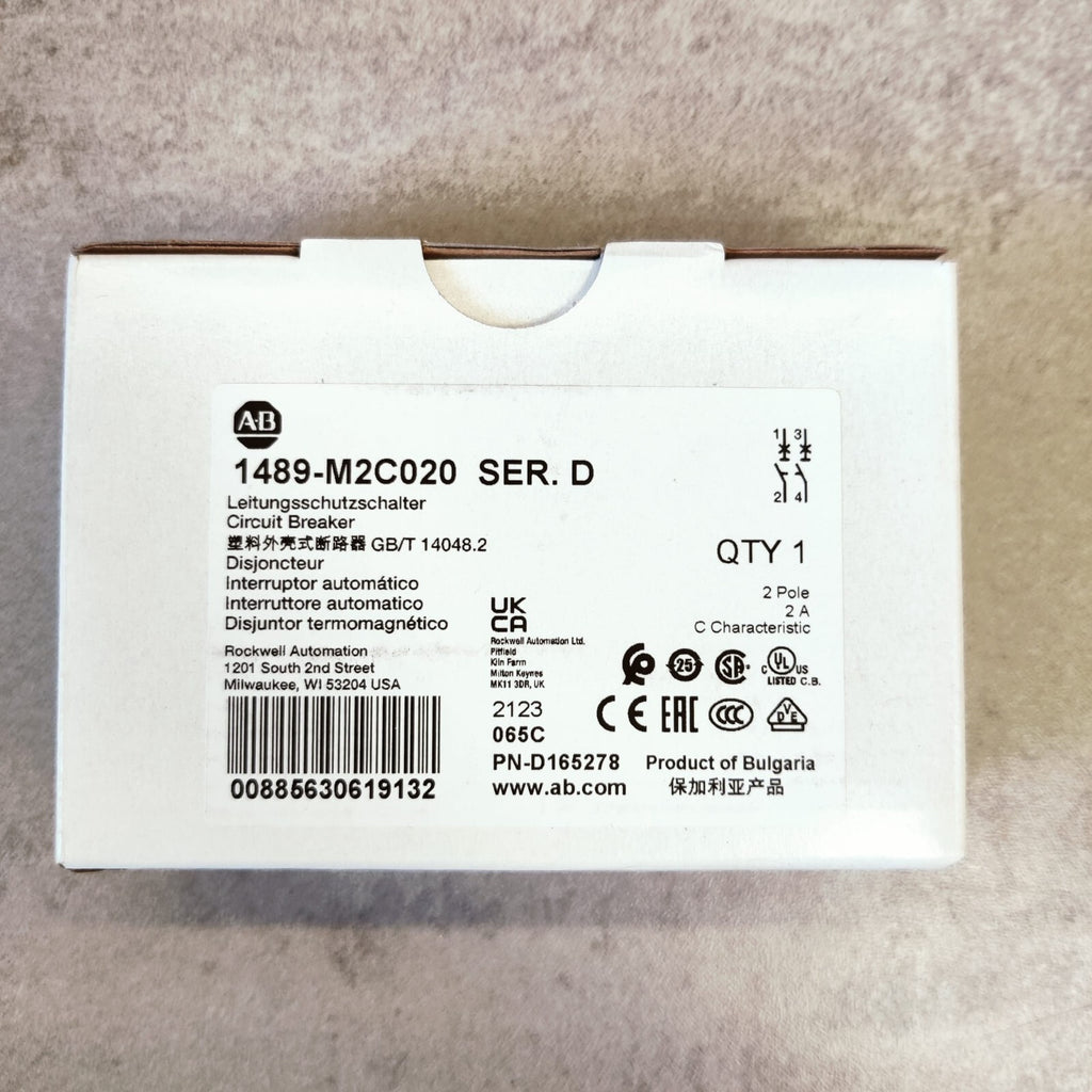 Allen Bradley - Disjoncteur 1489-M2C020 SER.D, 2 POLE, C CURVE, 2A4