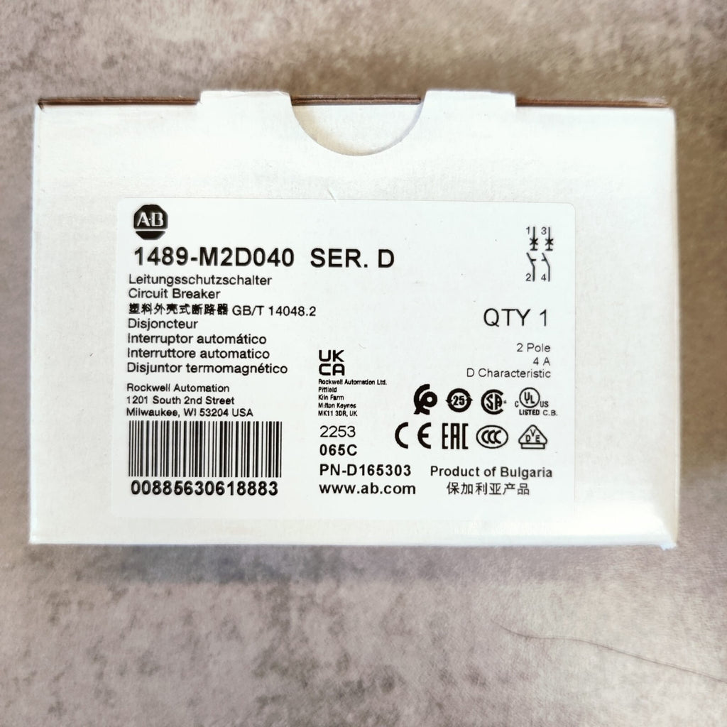 Allen Bradley - Disjoncteur 1489-M2D040 SER.D, 2 pole, 4A4