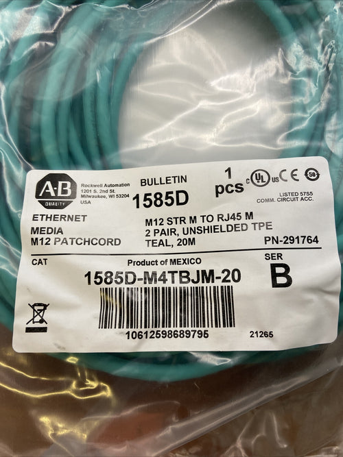 Allen Bradley 1585D-M4TBDM-20 Ethernet M12 mâle droit 20 mètre1