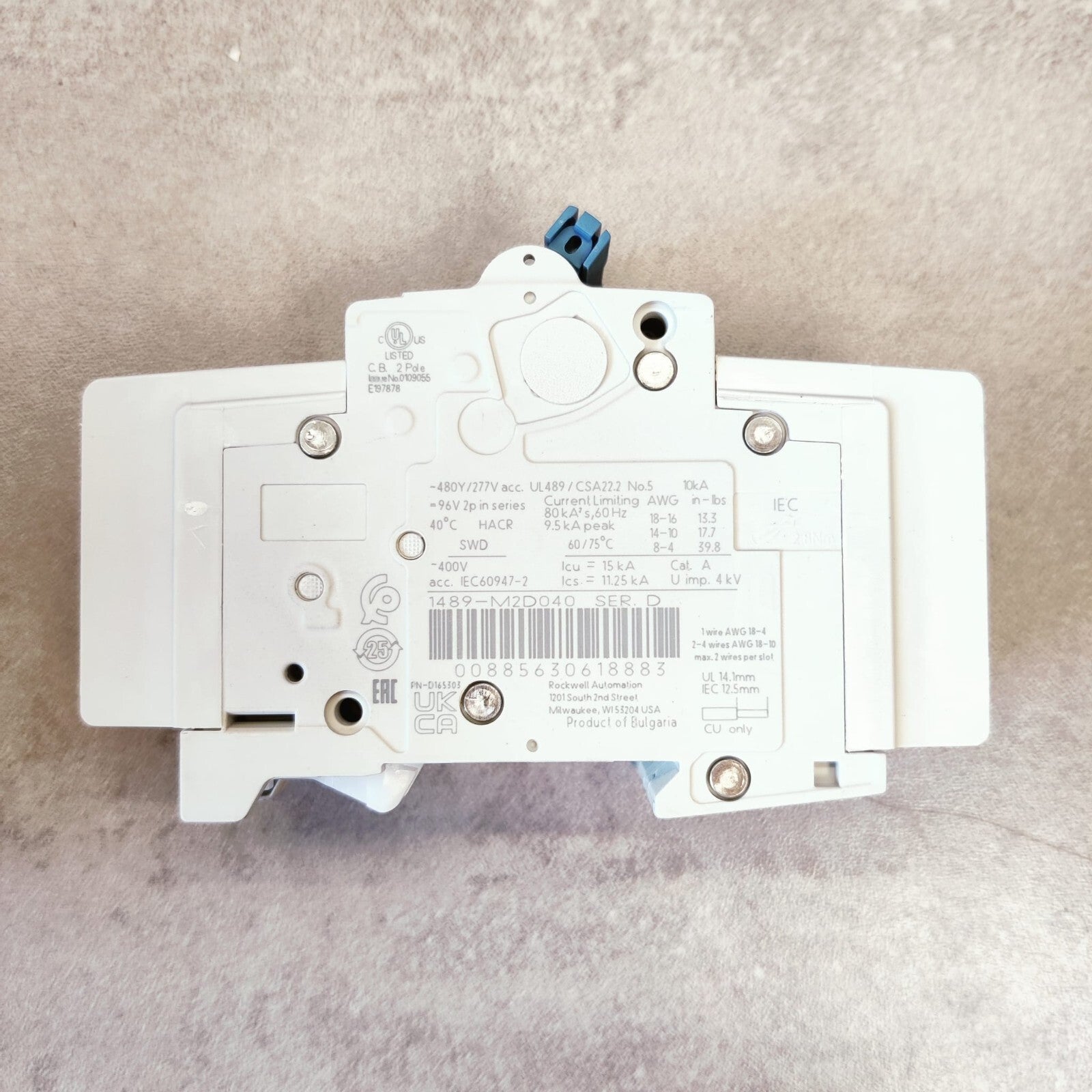 Allen Bradley - Disjoncteur 1489-M2D040 SER.D, 2 pole, 4A1