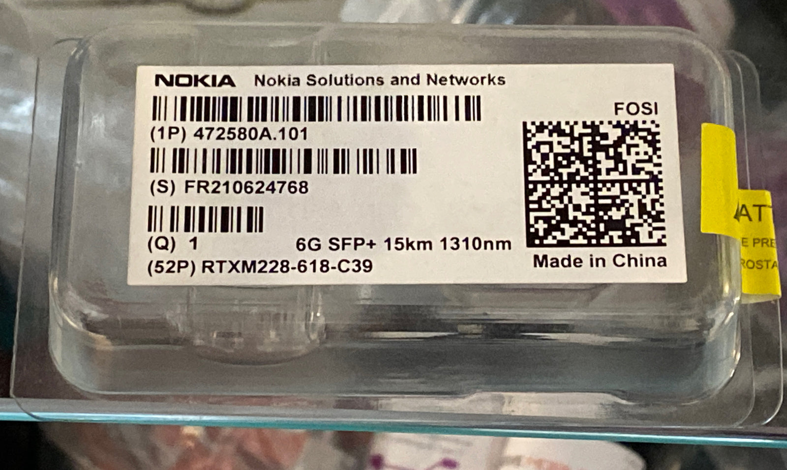 Lot de 3 Nokia 472580A.101 6G SFP+ 15km 1310nm0