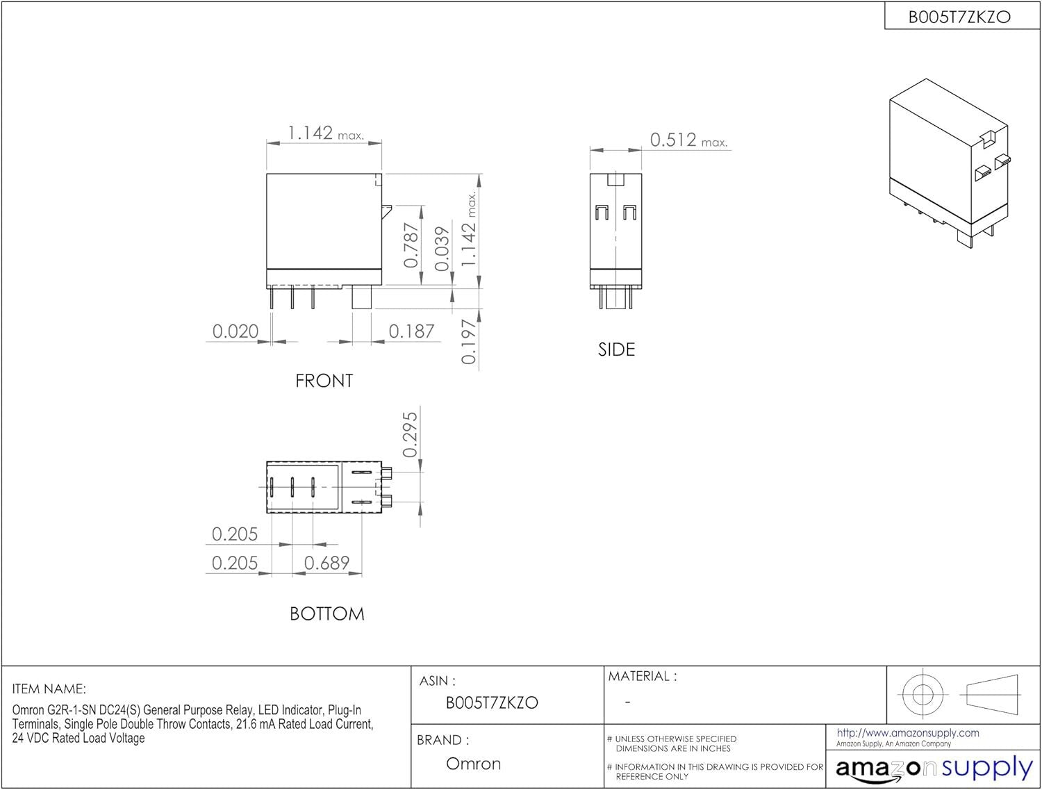 Omron - Lot de 9 relais à Usage Général - G2R1SNDC24S1