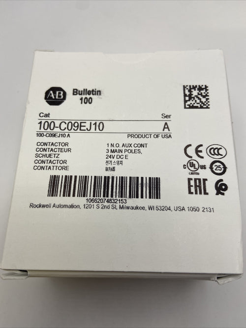 Allen Bradley 100-C09EJ10 contacteur CEI 24 V DC bobine électronique 9 AMP 1N.O.0