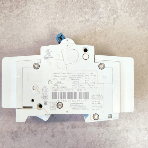 Allen Bradley - Disjoncteur 1489-M2C020 SER.D, 2 POLE, C CURVE, 2A1