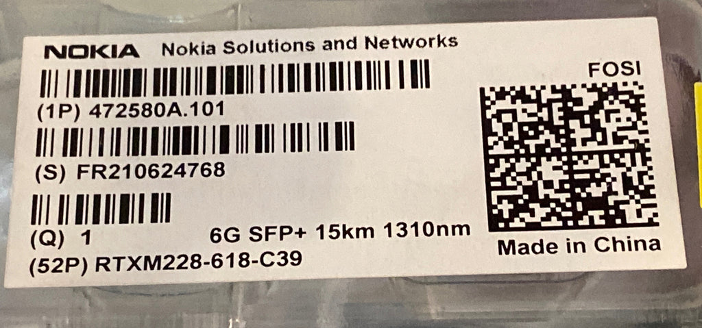 Lot de 3 Nokia 472580A.101 6G SFP+ 15km 1310nm2