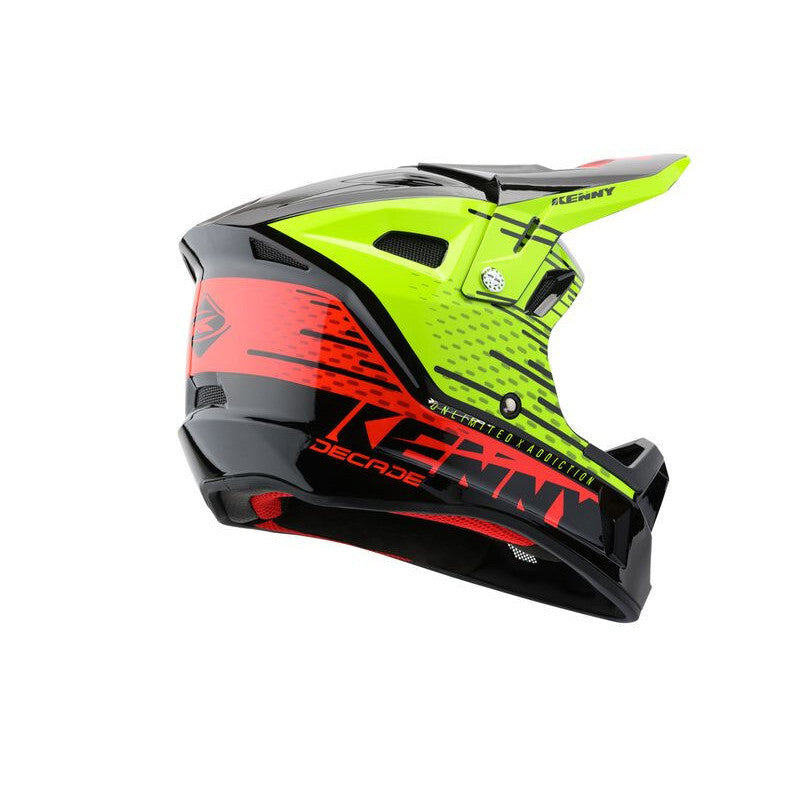 Casque Kenny Decade BMX VTT Jaune Fluo et Rouge 2020 - Taille : L1