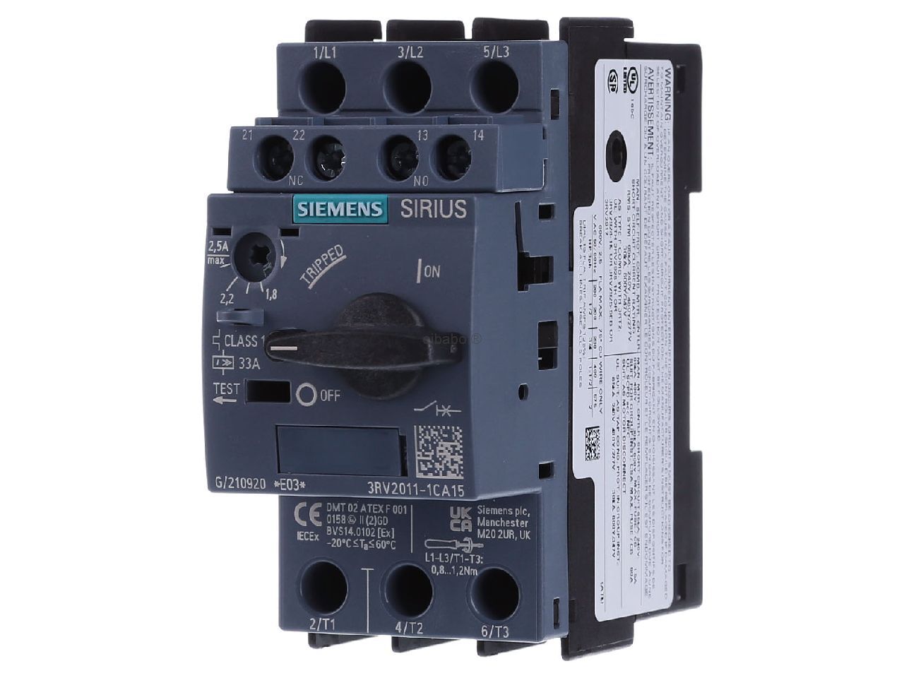 Siemens - Disjoncteur de protection moteur 2,5A - 3RV2011-1CA150