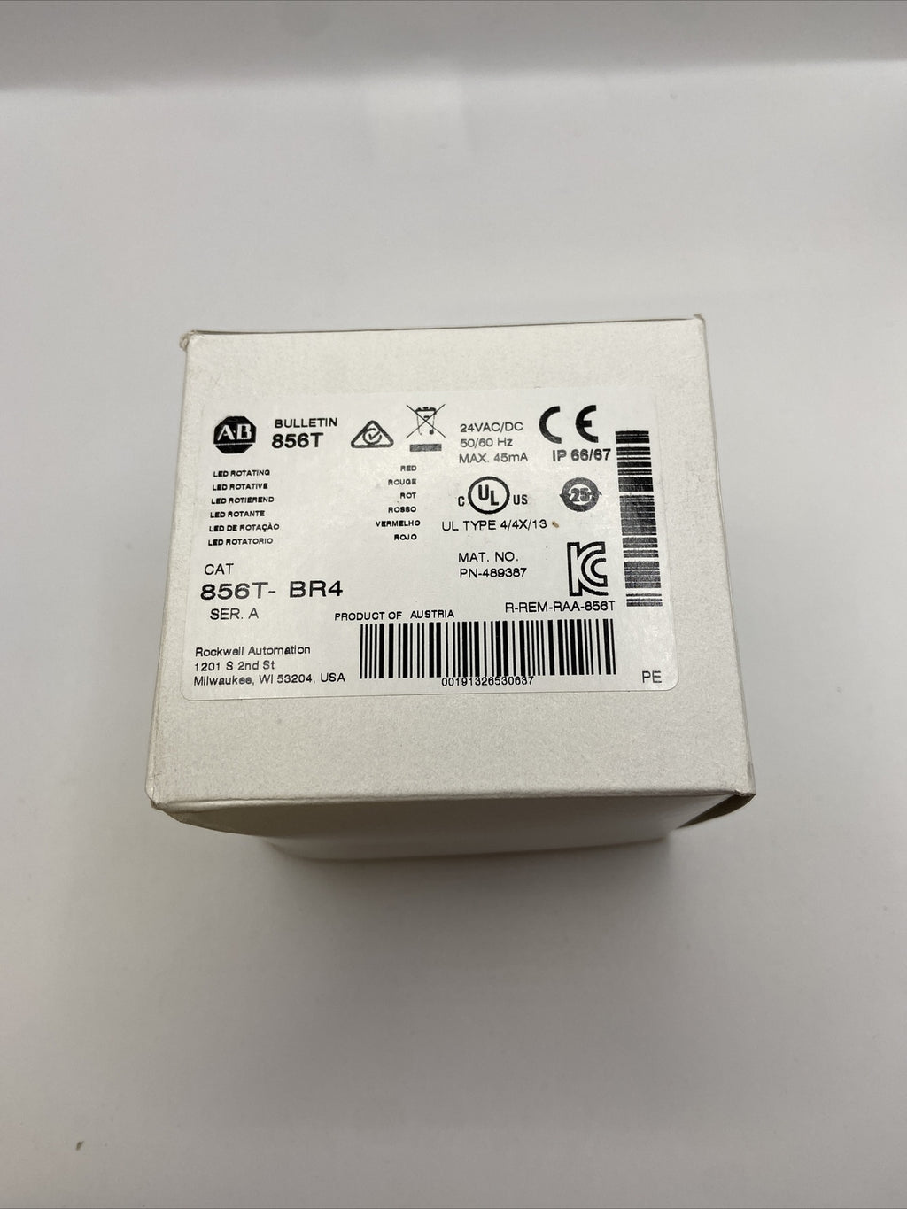 Flash Allen Bradley 856T-BR4 série 856T, Rouge, 24 V NEUF1