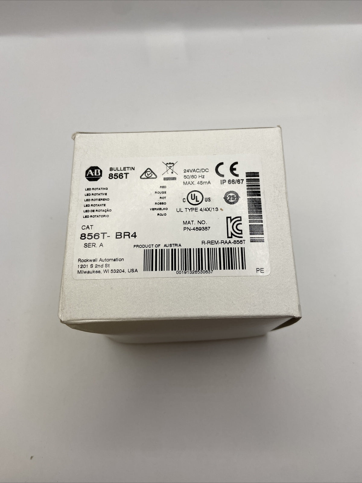 Flash Allen Bradley 856T-BR4 série 856T, Rouge, 24 V NEUF1
