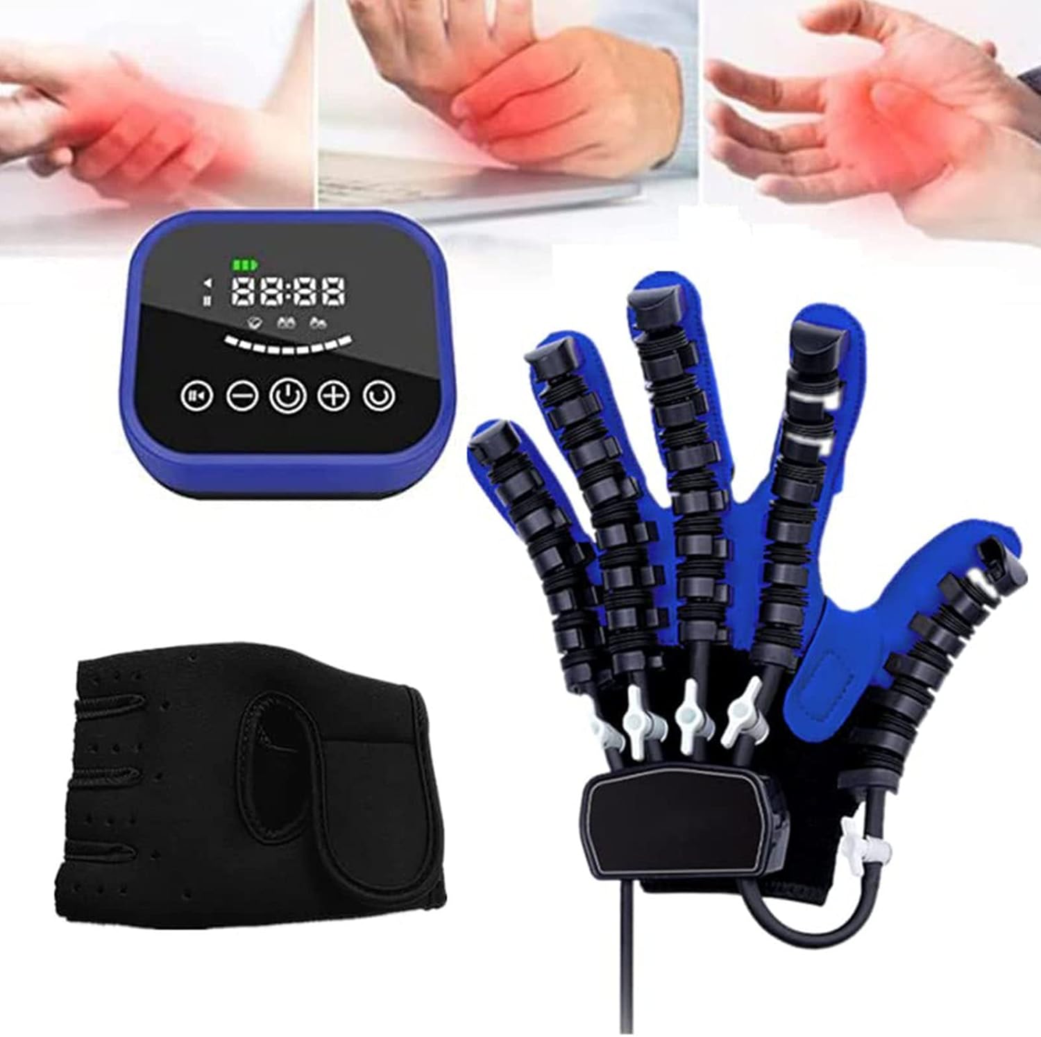 Gants robotisés de réadaptation, orthèses pour Doigts et rééducation Gants d'assistance pour Les Patients souffrant d'un Dysfonctionnement de la Main, soulagement de l'articulation,LeftHand-XL