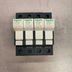 Lot de 4 porte-fusibles neutres Schneider Electric TeSys DF10N – 32 A – 10×38 mm