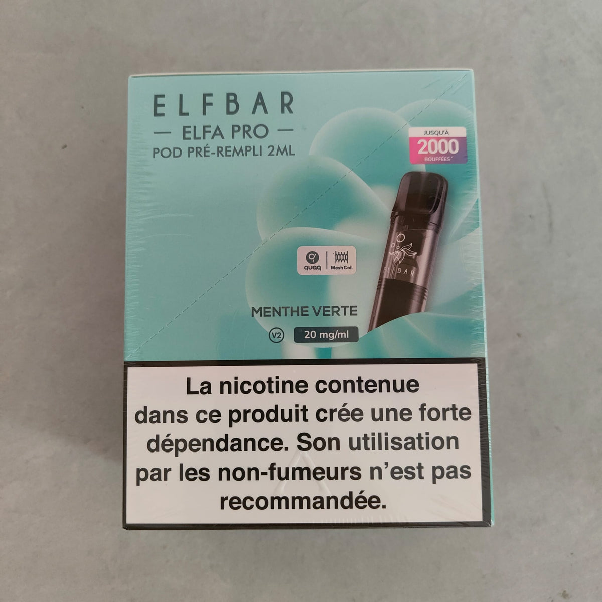 Pack de 10 pods ELFBAR Elfa pro - Menthe Verte 20mg