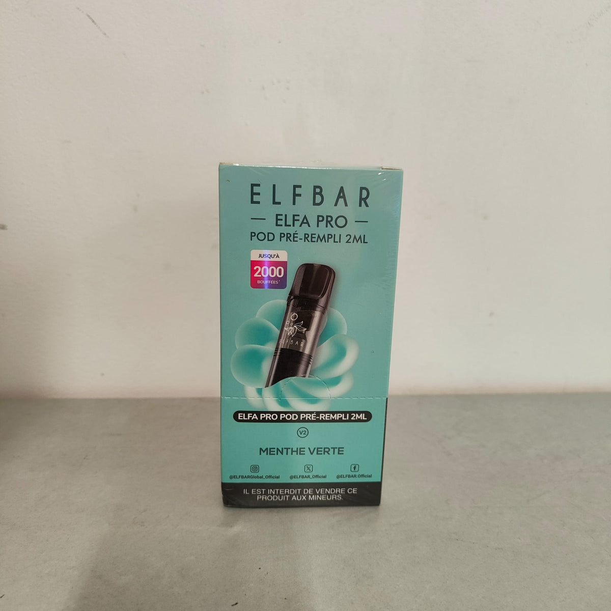 Pack de 10 pods ELFBAR Elfa pro - Menthe Verte 20mg